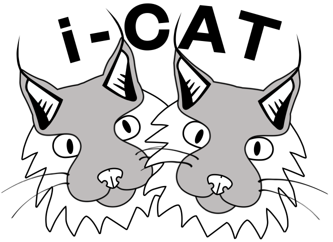 iCAT Logo: two lynx representing the link between two communities